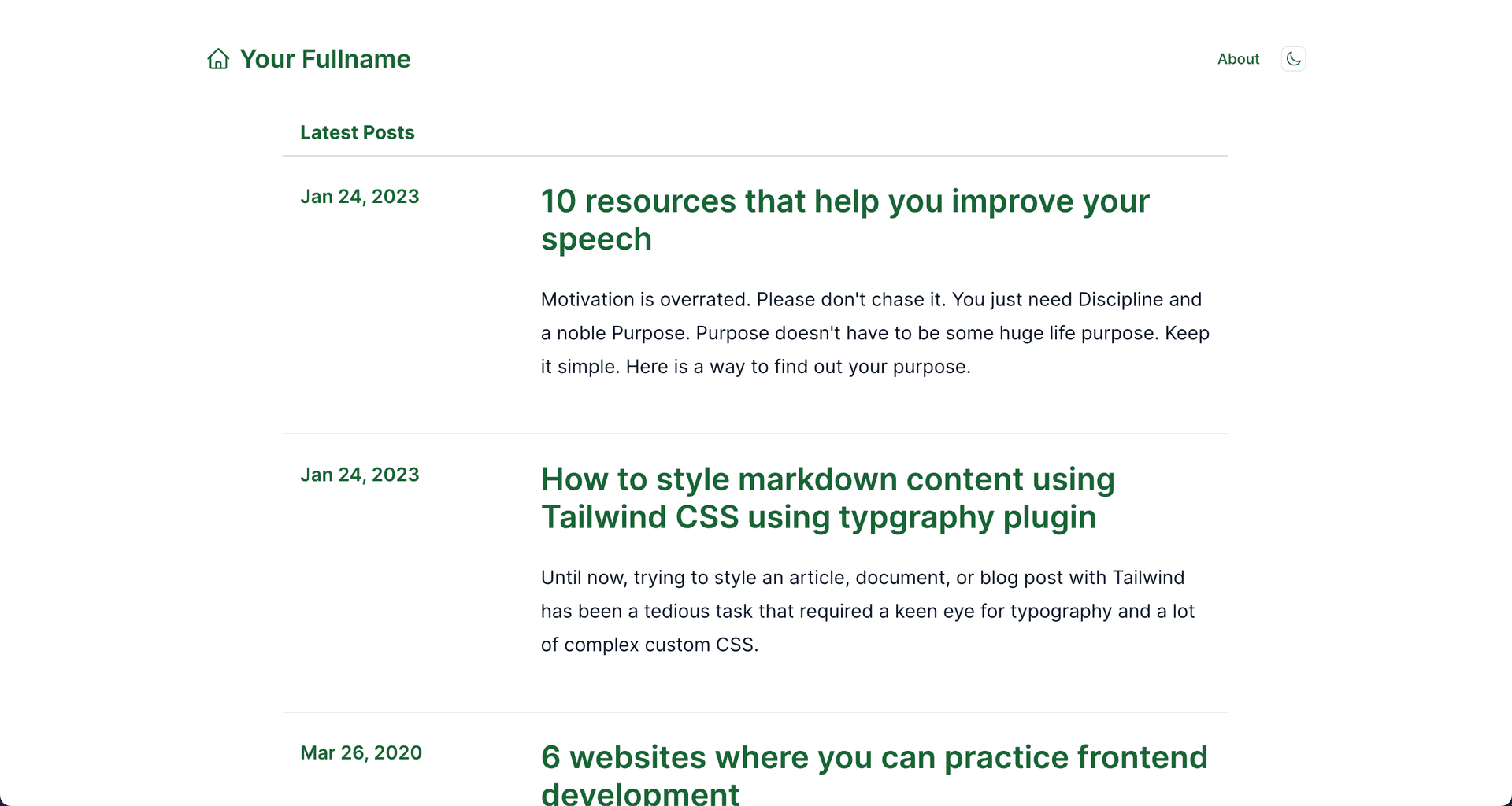 Next.js Blog Starter